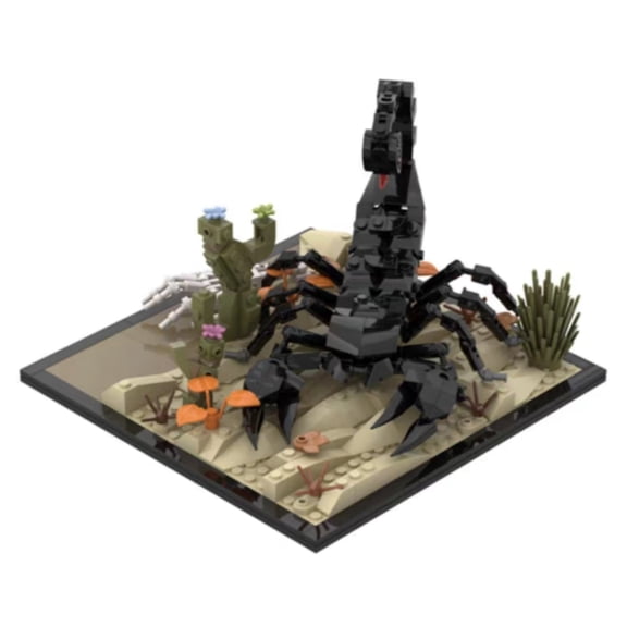 Desert Scorpion Diorama Building Block Set, Creative Gift for Adults, Home Office Table Centerpiece Decor
