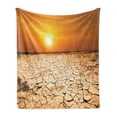 thumbnail image 1 of Desert Soft Flannel Fleece Blanket, Drought Land and Hot Weather Climate Theme Sun Arid Country Landscape, Cozy Plush for Indoor and Outdoor Use, 50" x 60", Sand Brown Orange Yellow, by Ambesonne, 1 of 6