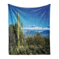 thumbnail image 1 of Desert Soft Flannel Fleece Blanket, Wide View of the Tucson Countryside with Cacti Rural Wild Landscape Arizona Phoenix, Cozy Plush for Indoor and Outdoor Use, 50" x 70", Green Blue, by Ambesonne, 1 of 6