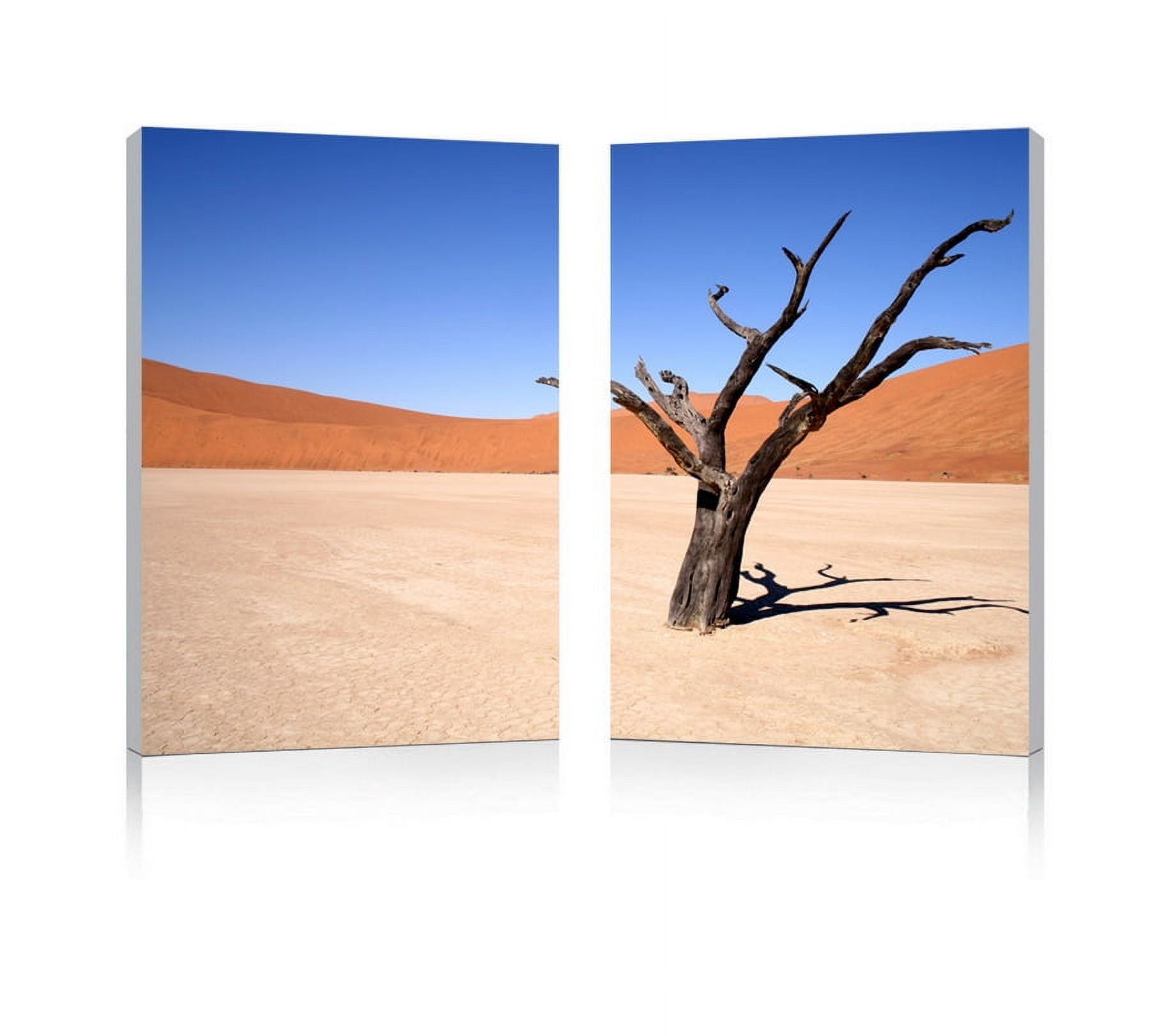 Desert Solitude Multicolor Canvas Print Diptych