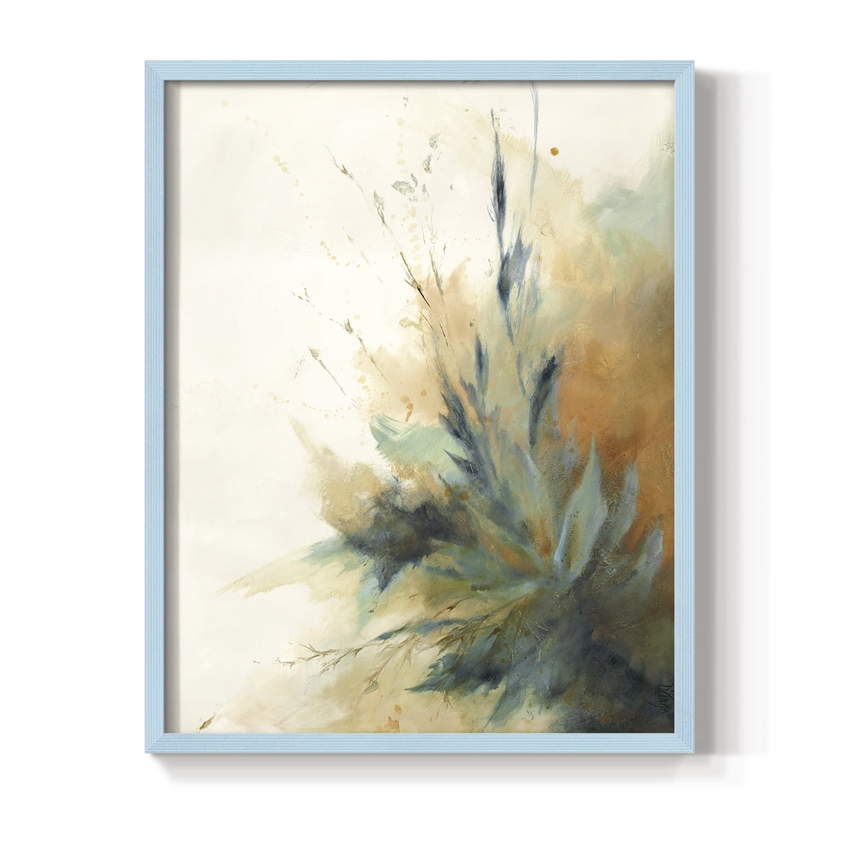 Desert Song II Framed Print in Blue Solid Wood Framed Print No Nail Hanging