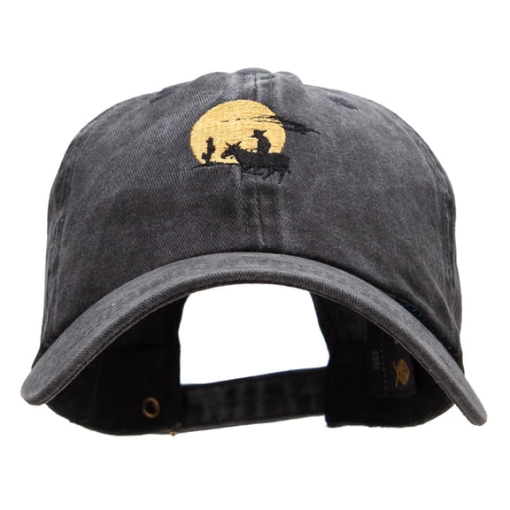 Desert Spanish Rider Embroidered Unstructured Cotton Cap - Black OSFM