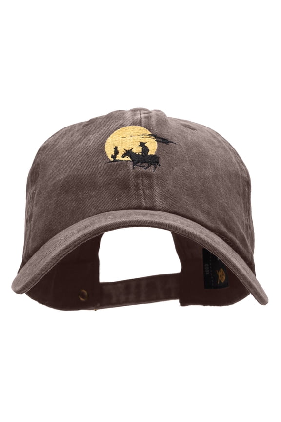 Desert Spanish Rider Embroidered Unstructured Cotton Cap - Brown OSFM