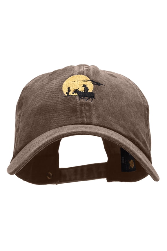 Desert Spanish Rider Embroidered Unstructured Cotton Cap - Khaki OSFM