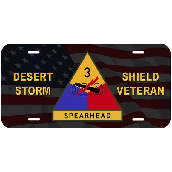 Desert Storm Shield Veteran Novelty Car License Plate