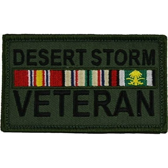 Desert Storm Veteran 2" x 3" Hook & Loop 2 Piece OD Green Patch