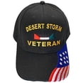 thumbnail image 1 of Desert Storm Veteran Baseball Cap with American Flag Black Hat Mens Womens One Size Adjustable Embroidered, 1 of 3