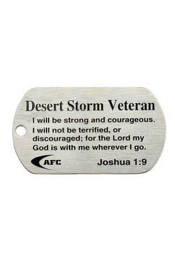 Desert Storm Veteran Dog Tag Necklace-Joshua 1:9 (4 Pack) by Shields of Strength