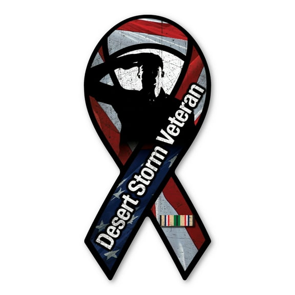 Desert Storm Veteran Mini Ribbon Magnet