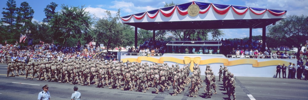 Desert Storm Victory Military Parade Washington DC Canvas Art - Panoramic Images (27 x 9)