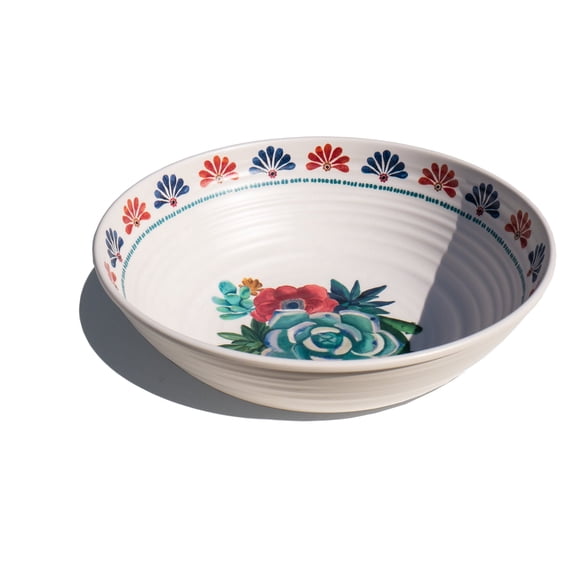 Desert Succulent NewWave Melamine Serving Bowl - Cream - 12.2"