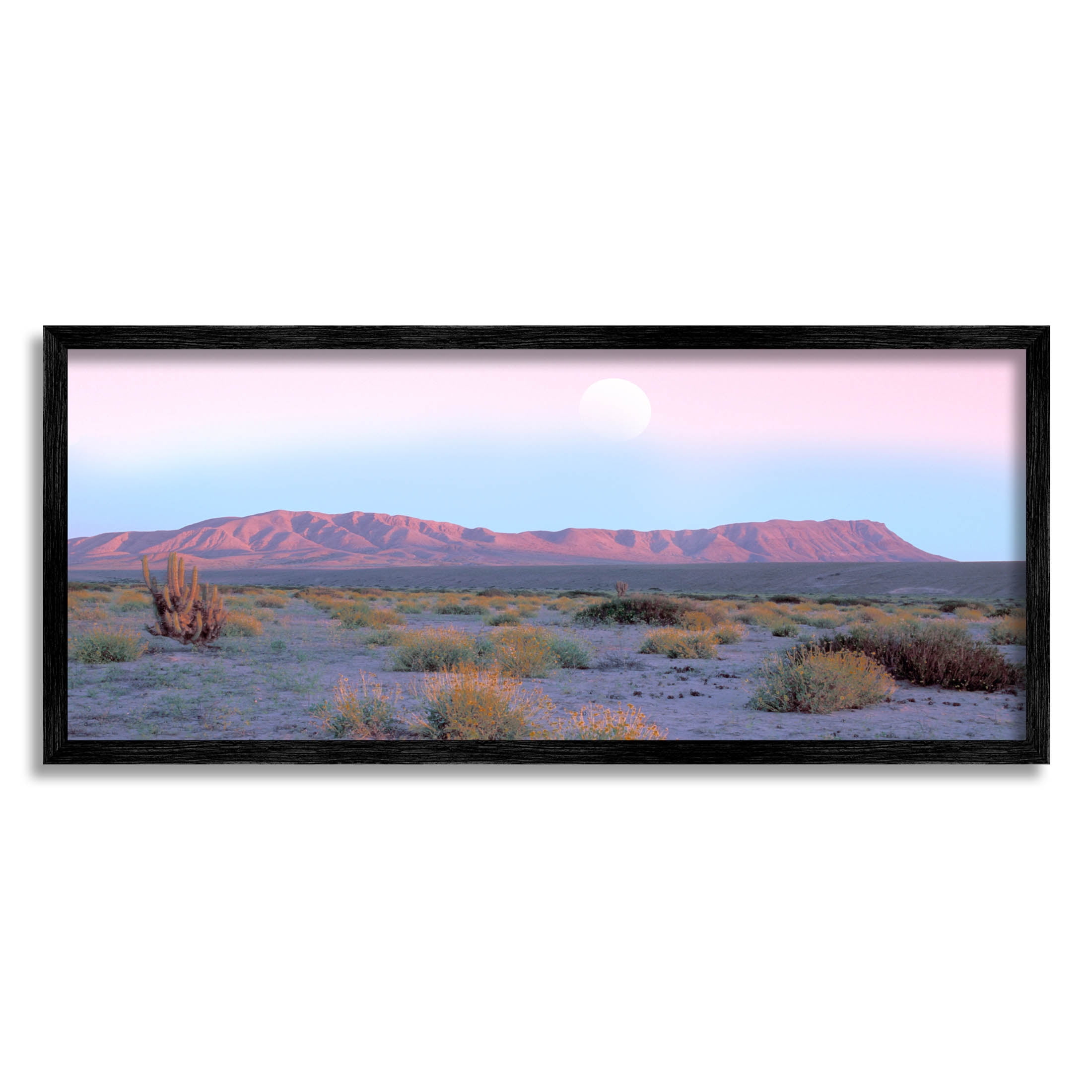 Desert Sun Arid Plateau Landscape Photograph Black Framed Art Print Wall Art