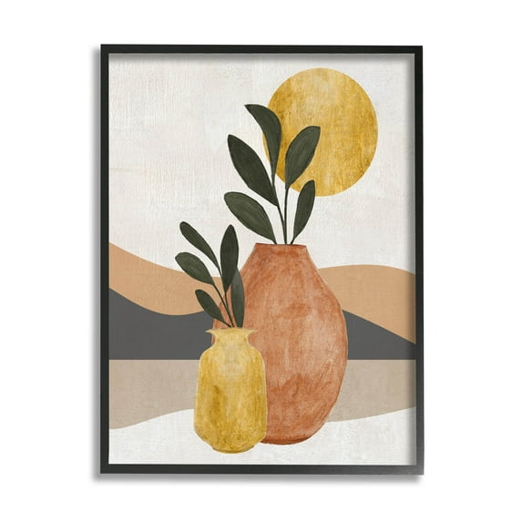 Desert Sun Geometric Botanicals Botanical & Floral Graphic Art Black Framed Art Print Wall Art