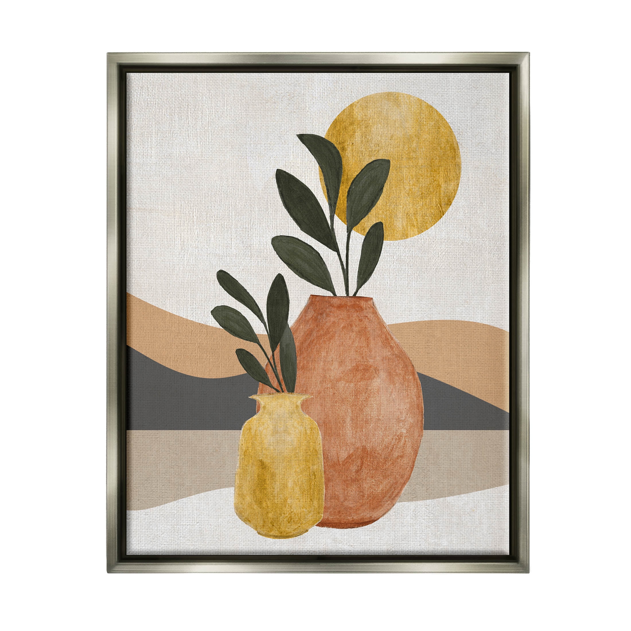 Desert Sun Geometric Botanicals Botanical & Floral Graphic Art Luster Gray Framed Art Print Wall Art