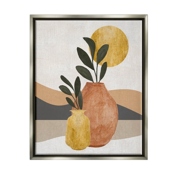 Desert Sun Geometric Botanicals Botanical & Floral Graphic Art Luster Gray Framed Art Print Wall Art