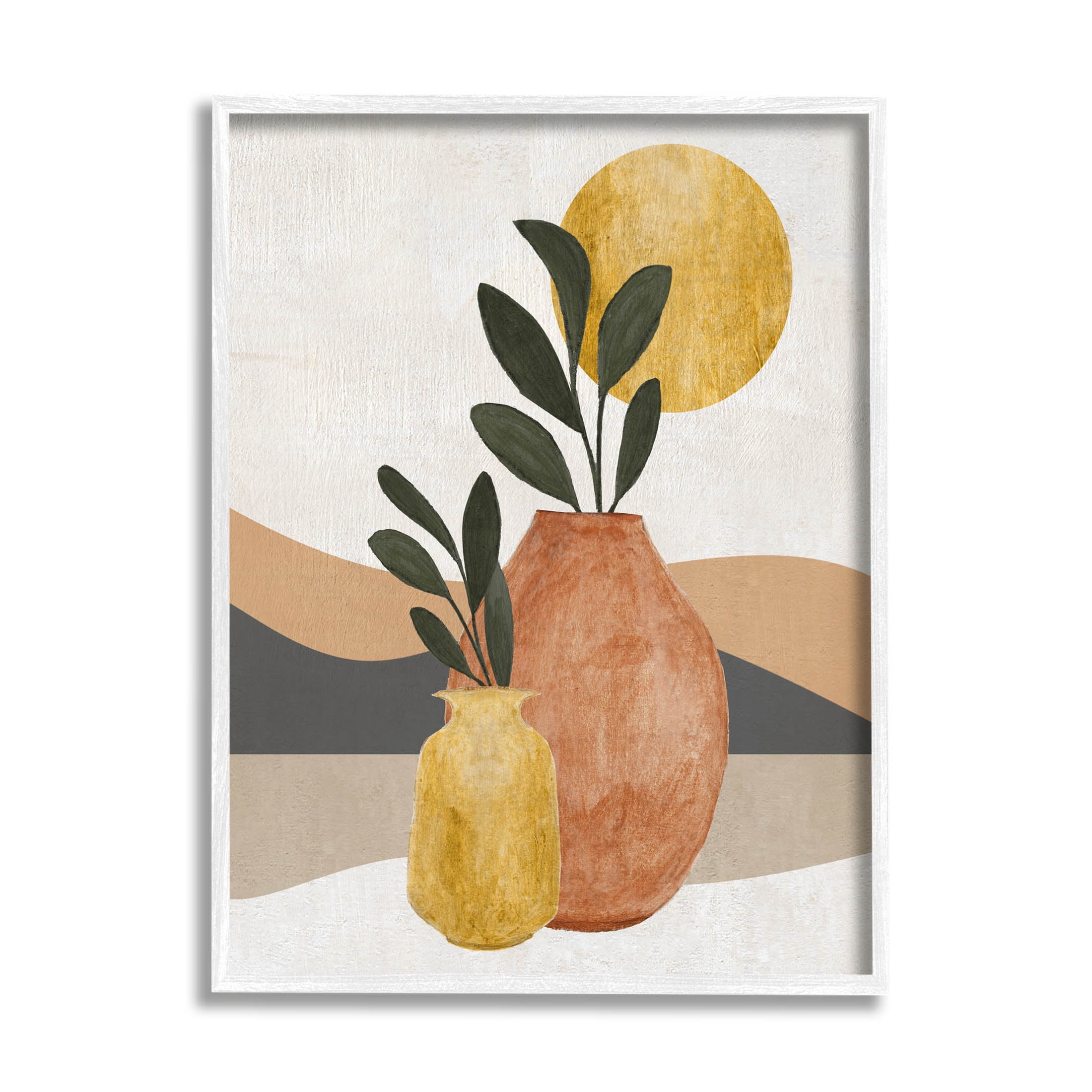 Desert Sun Geometric Botanicals Botanical & Floral Graphic Art White Framed Art Print Wall Art