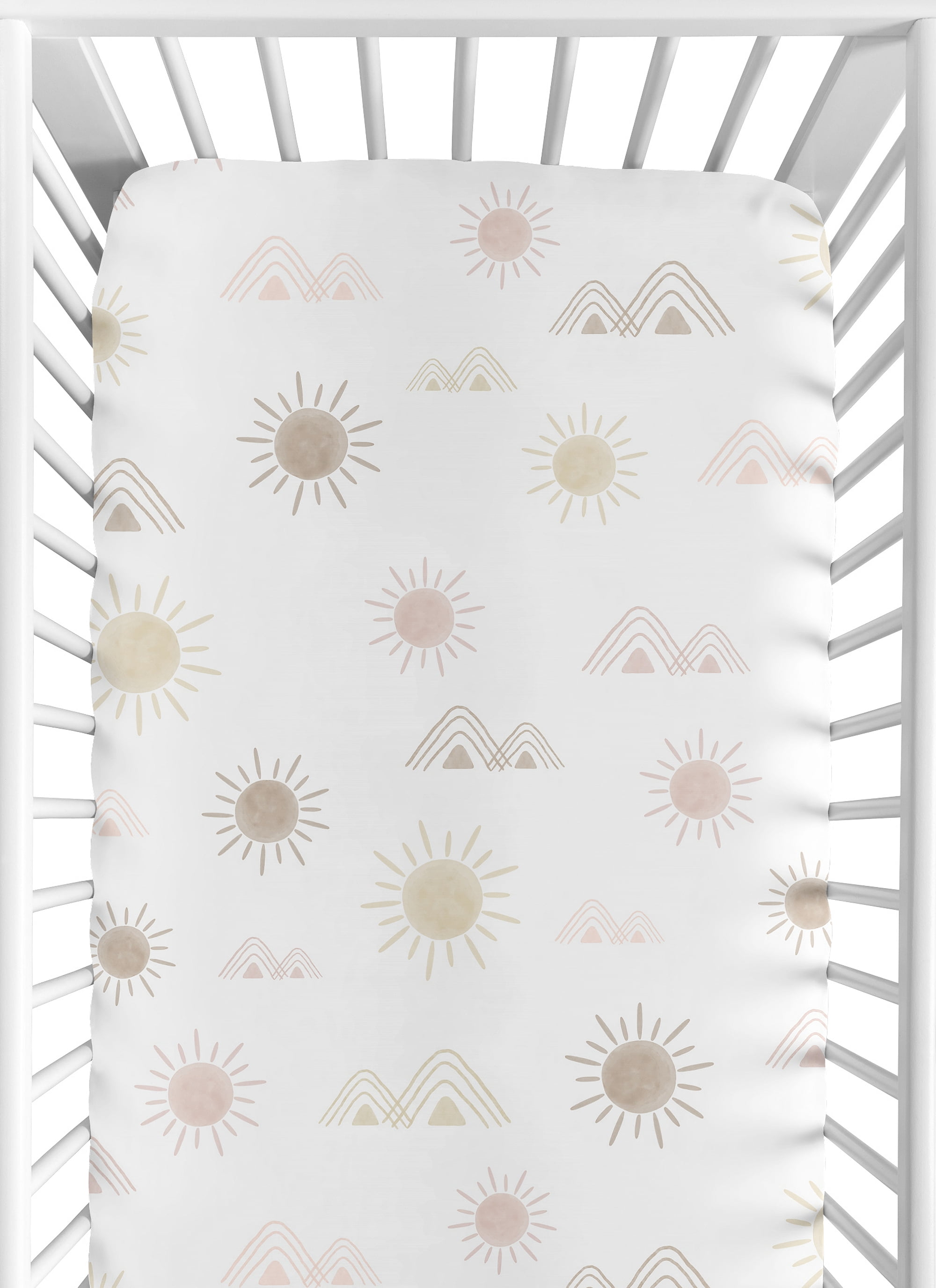 Desert Sun Pink and Mauve Fitted Crib Sheet by Sweet Jojo Designs