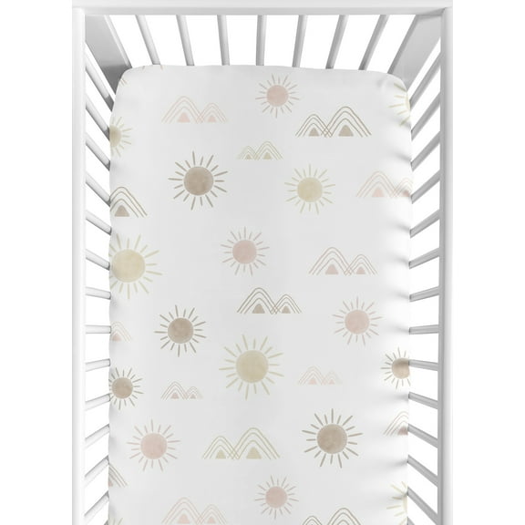 Desert Sun Pink and Mauve Fitted Crib Sheet by Sweet Jojo Designs