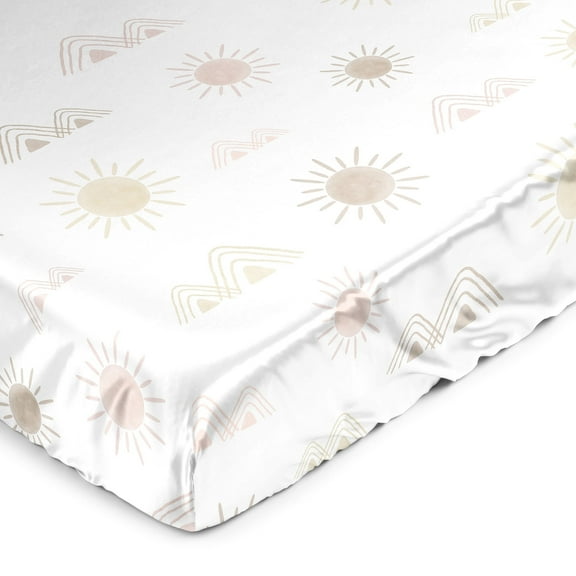 Sweet Jojo Designs Desert Sun Pink Mauve Taupe Satin Fitted Crib Sheet