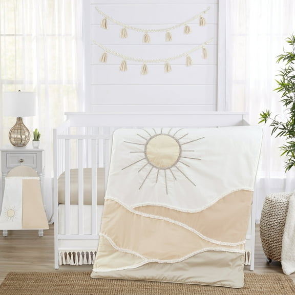 Sweet Jojo Designs Desert Sun Beige Ivory 4 Piece Crib Bedding Set