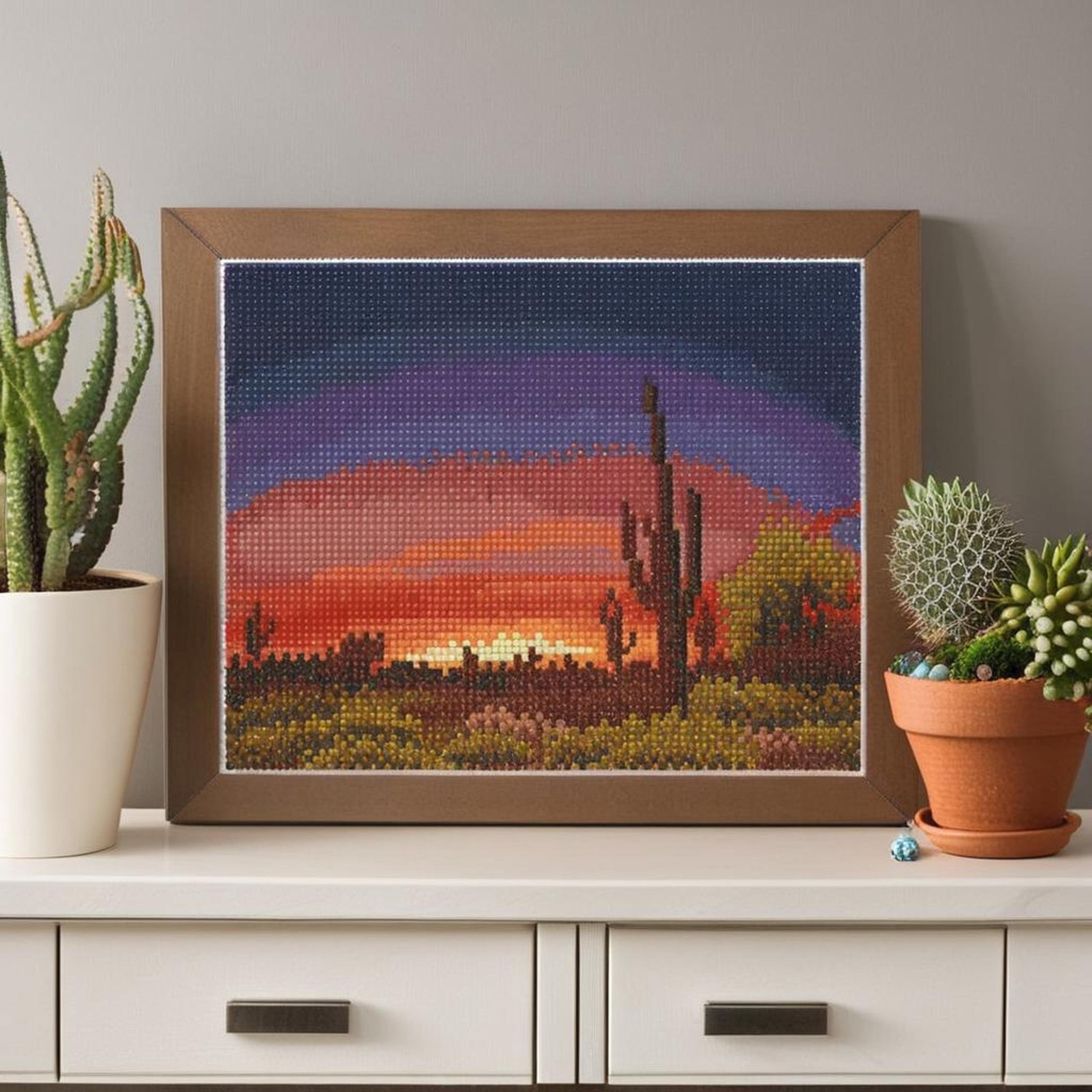 Desert Sunset Painting Diamond Art Kit by Make Market – Full Drill with Gems & Tools - 8" x 10" Canvas - 6 Pack