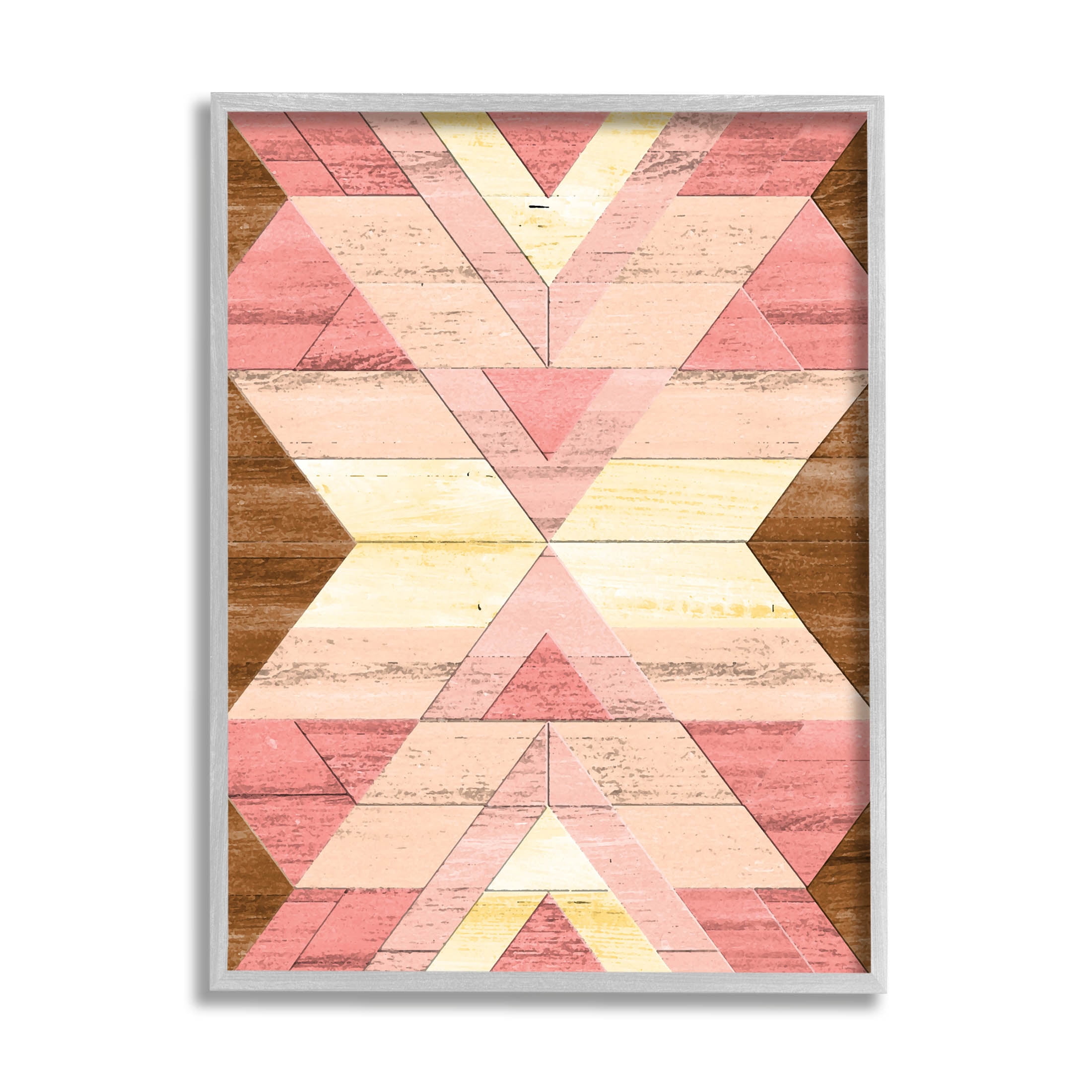 Desert Sunset Pink Shapes Abstract Graphic Art Gray Framed Art Print Wall Art