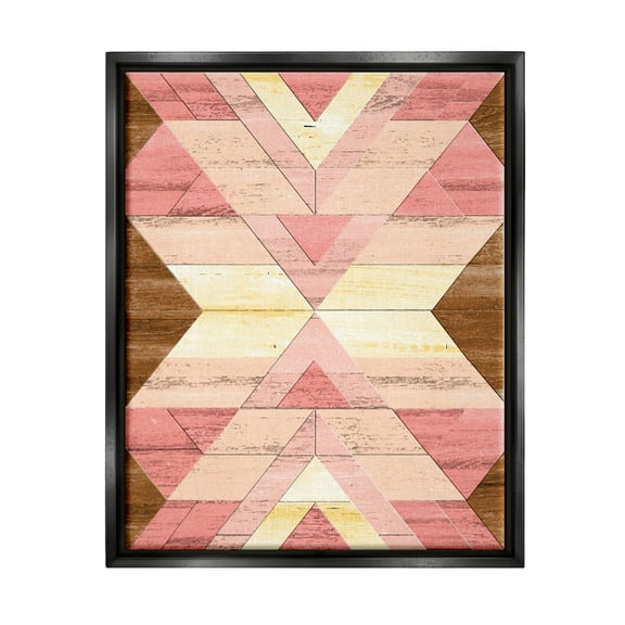 Desert Sunset Pink Shapes Abstract Graphic Art Jet Black Framed Art Print Wall Art