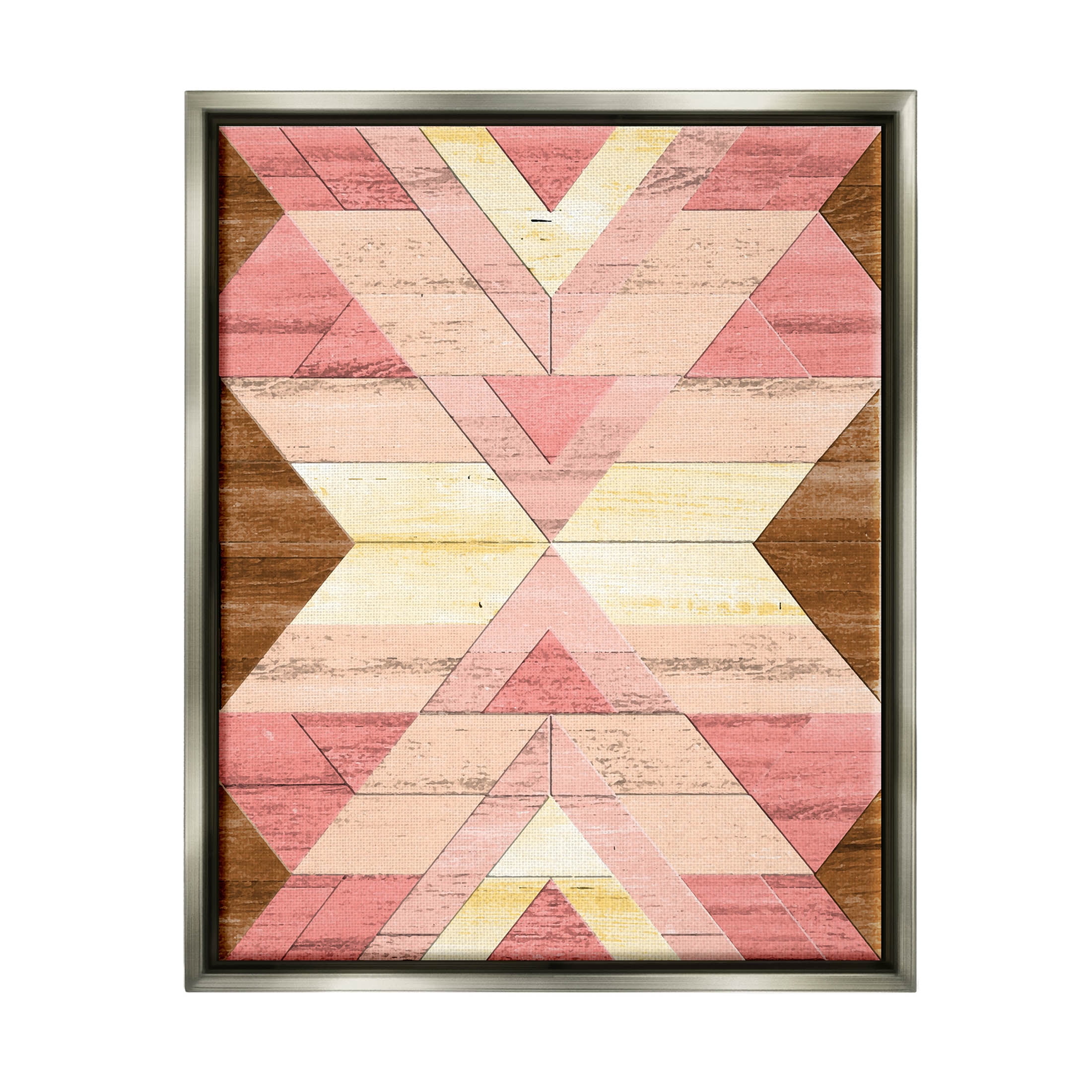 Desert Sunset Pink Shapes Abstract Graphic Art Luster Gray Framed Art Print Wall Art
