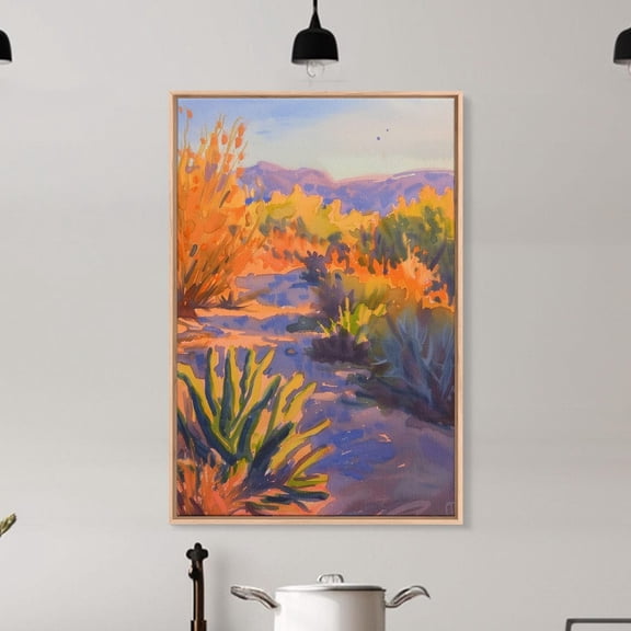 Desert Sunset Tranquil Landscape Wall Art Unframed Paper Print