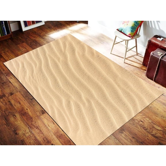 Desert Surface Rug,Sand Dune Washable Non-Slip Rubberback Rug, Non-Shedding Low-Pile Floor Carpet for Living Room,Bedroom, Nursery,Children's Room,Kitchen,Entryway 2x3ft