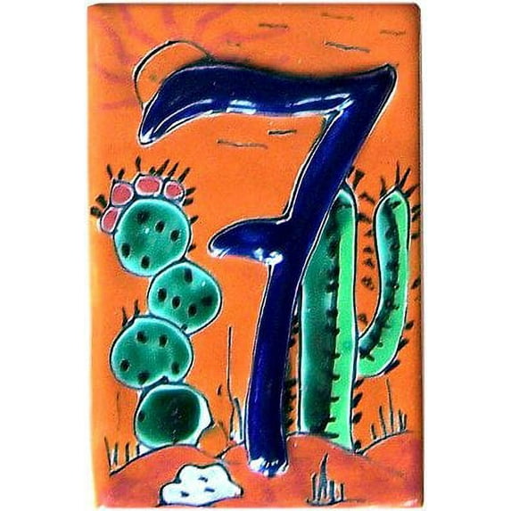 Desert Talavera Ceramic House Number Seven