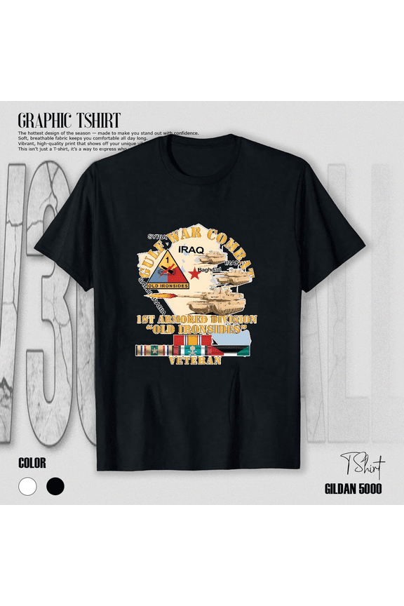 Desert Tank Warfare Military Veteran Patriot Tribute Armored Division Gear Unisex T-Shirt V18005, up to size 5XL