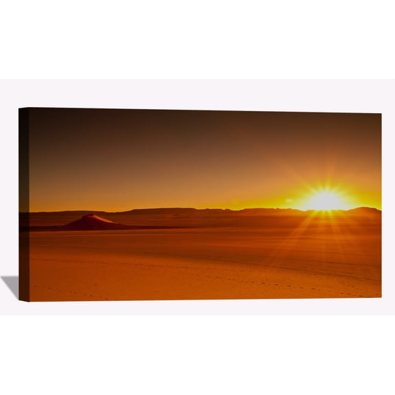 Desert Tassili Sunrise Algeria Wall Art Desert Sunset Picture Canvas Art Sand Dunes Framed Painting Wall Decor For Home Office Bedroom Livingroom Ready to Hang