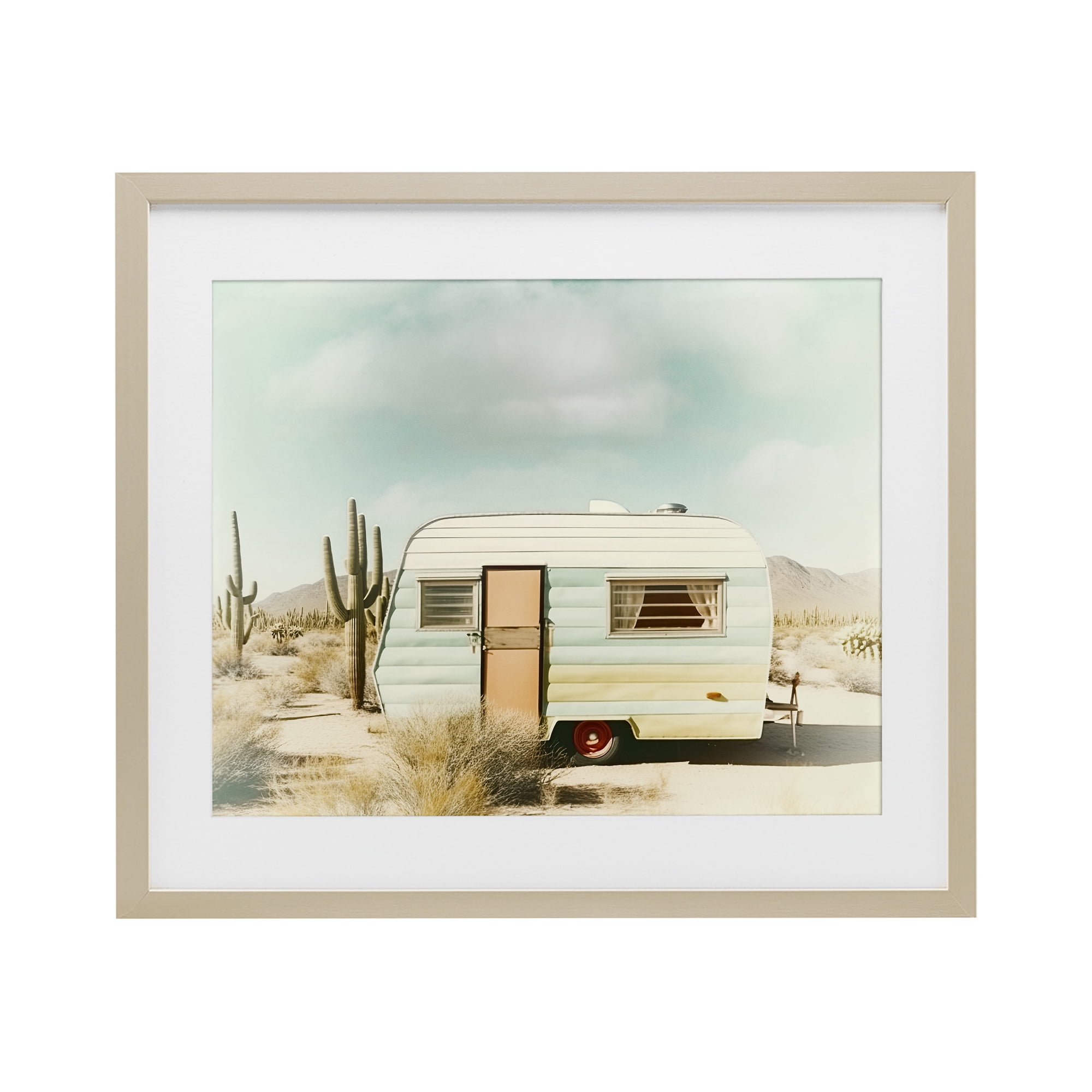 Desert Trip Vintage Birch Framed Print Under Glass, design by Decent Exposures