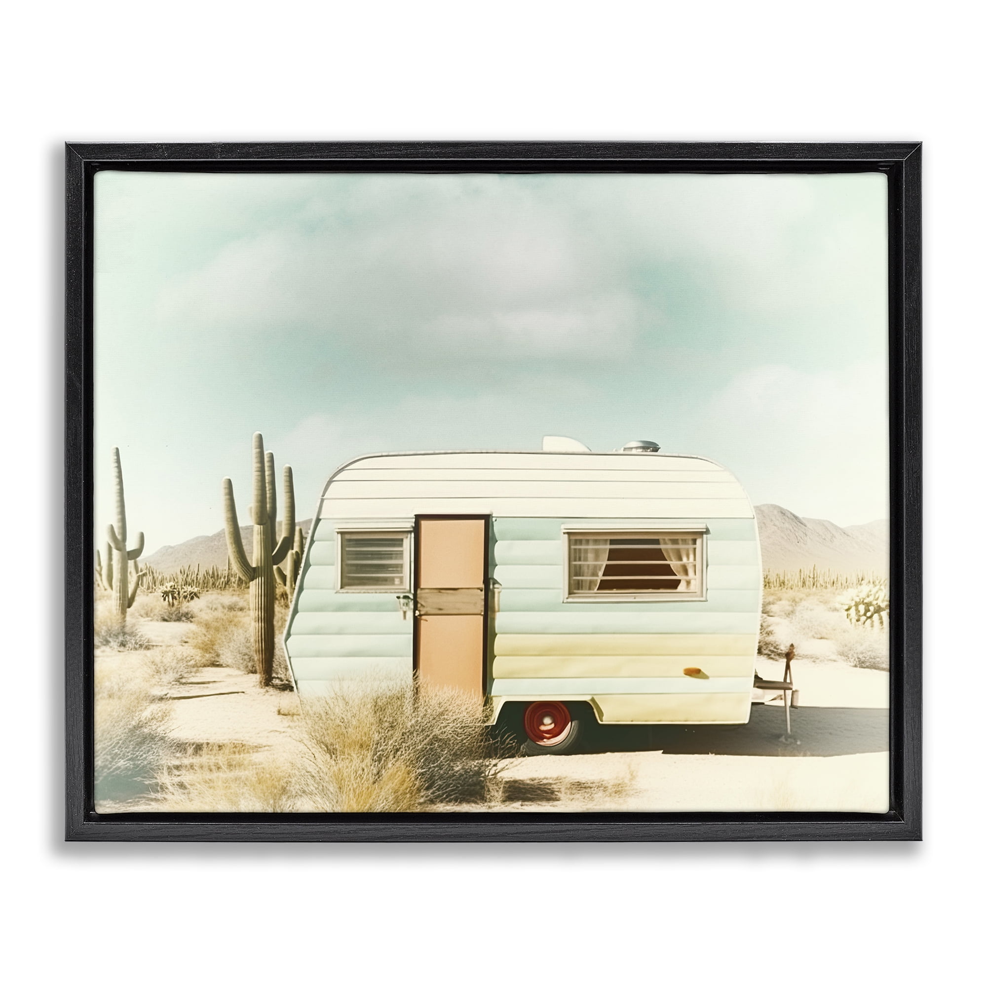 Desert Trip Vintage Black Framed Floater Canvas Wall Art, design by Decent Exposures