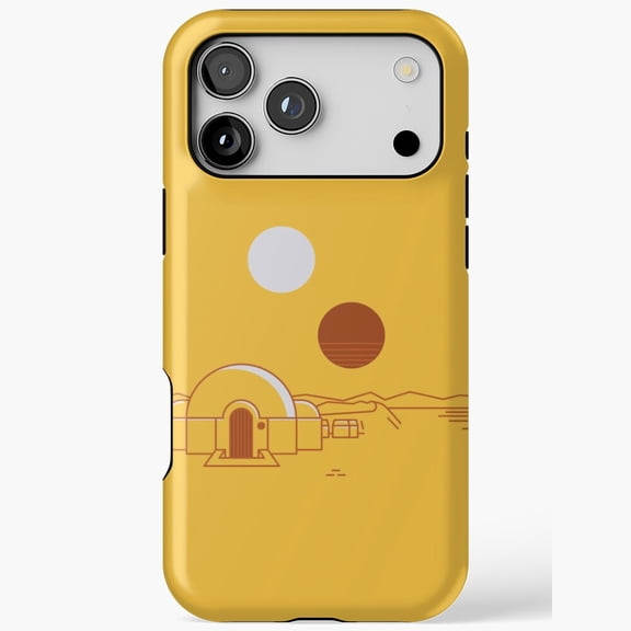 Desert Twin Suns Minimalist Sci-Fi Phone Case Cover 17 through 11 Pro Max