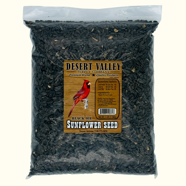 Desert Valley Bulk Bird Eat Premium Black Oil Sunflower Seeds, Wild