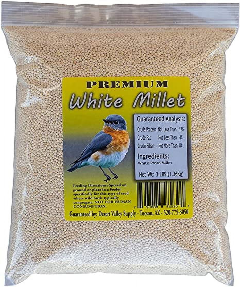 Desert Valley Premium White Millet Proso Seeds Wild Bird Food