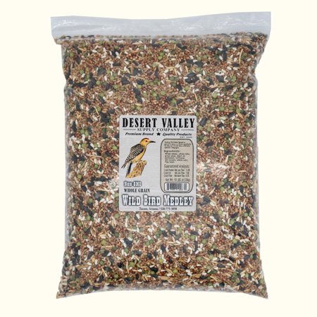 Desert Valley Premium Wild Bird Medley - Whole Grain Scratch Feed- Non GMO - Nutritious Treat for Chickens, Ducks, Wild Birds & More (10-Pounds)