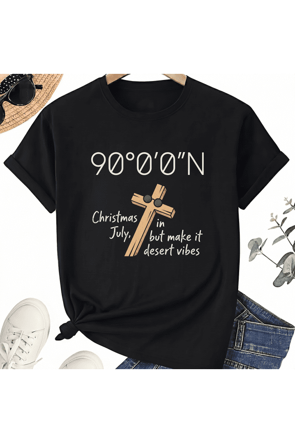 Desert Vibes Unisex T-Shirt For Christmas In July, Funny Summer Holiday Graphic Tee