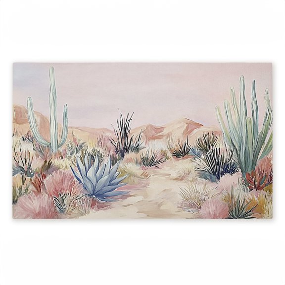 Desert Wonderland Cacti Printed Outdoor Door Mat, design by Ramona Murdock, 18"x30"