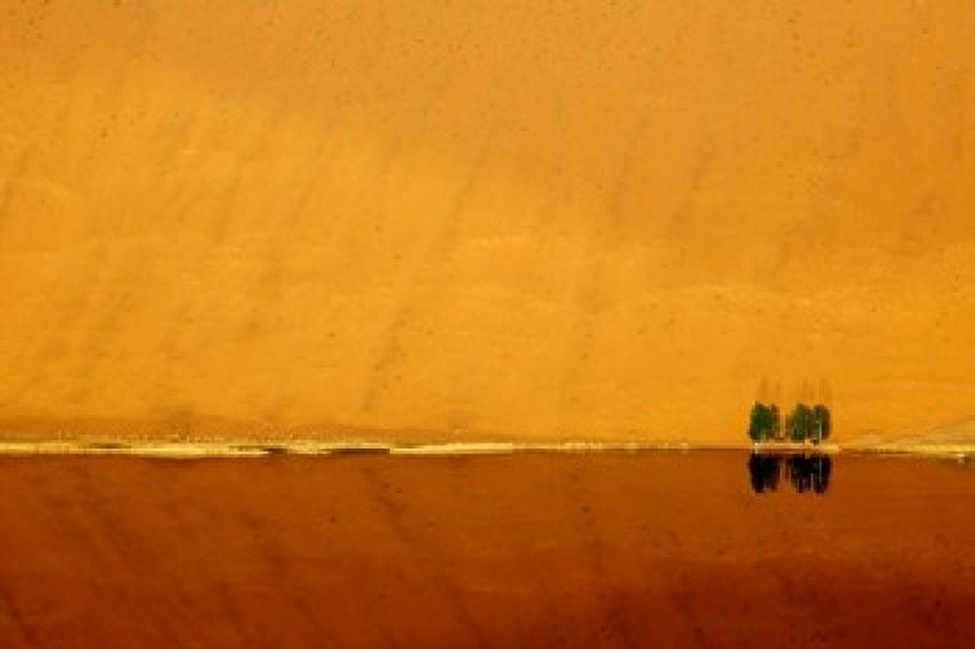 Desert reflection Badain Jaran Desert Inner Mongolia China Canvas Art - Jaynes Gallery  DanitaDelimont (18 x 12)