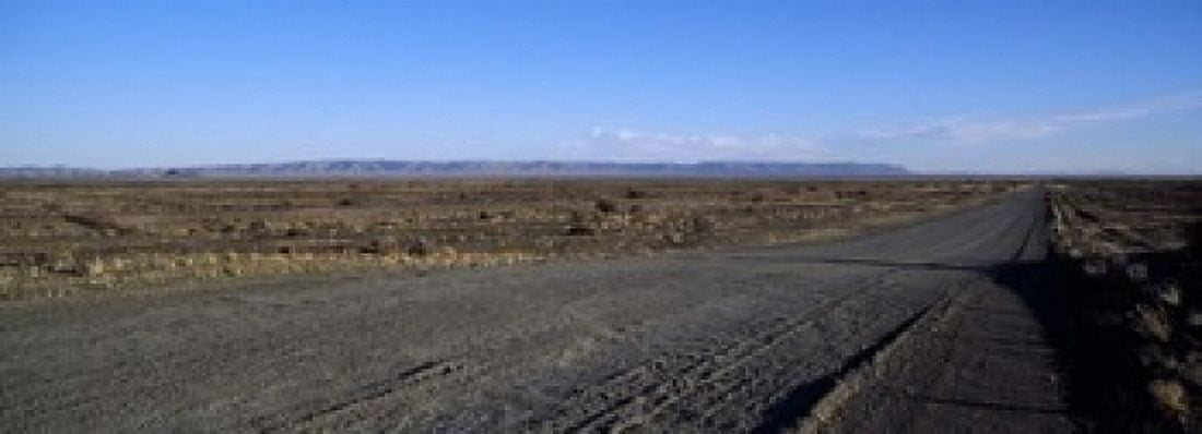 Desert road passing through the grasslands Namibia Canvas Art - Panoramic Images (18 x 7)