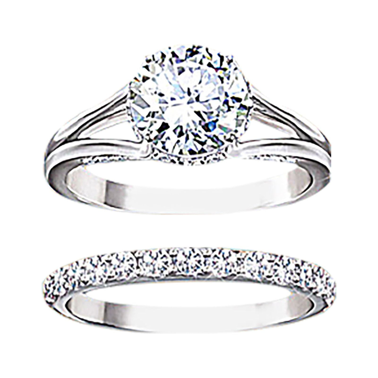 Desertasis Rings For Women Don'T Tarnish Fashion Inlaid Big Round White Zirconium Hollow Women'S