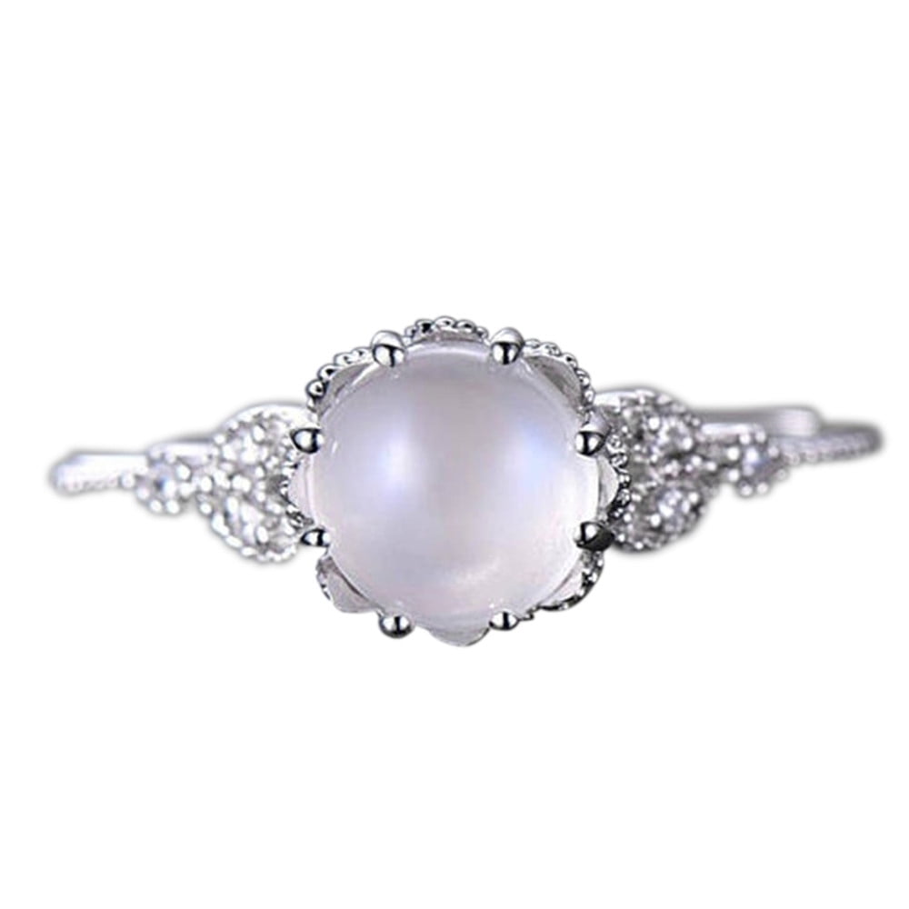 Desertasis Rings For Women Don'T Tarnish Moonstone Diamond Encrusted
