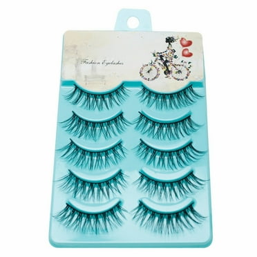 Desertasis Self Adhesive Eyelashes Eyelashes 8D Style Natural Look Faux Mink Eyelashes Handmade Thin False Eyelashes 5 Pairs Cat Eye D