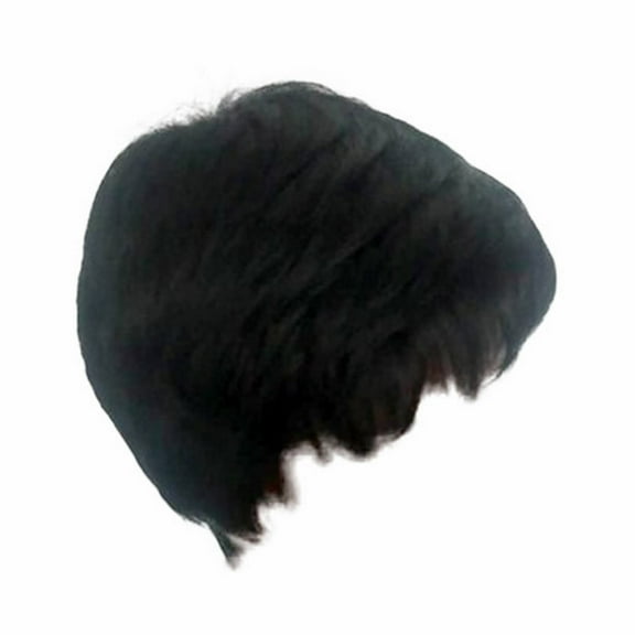 Desertasis human hair wig african black short hair wig Women's Wig Black Fiber High Temperature African False Head Cover Curly Human Hair Wig Glueless Lace Front Human Hair Black