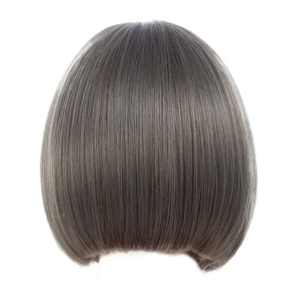 Desertasis human hair wig with bangs air bangs bob hairstyle wigs Women End Fashion Short Party Cosplay Bob Wigs Black Fiber for Full wig