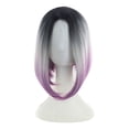 thumbnail image 1 of Desertasis human hair wig gradient short straight bobo black gradient gray purple Party Wig Gradient Short Straight Hair Highlight Female Wig Cosplay Wig Realistic With Flat Bangs Natural, 1 of 9