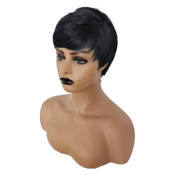 Desertasis wigs human hair glueless wigs human hair pre plucked pre cut Women's Fluffy Short Curly Hair High Temperature Silk Rose Mesh Headband Wig Suitable For Women's Wigs Black One Size